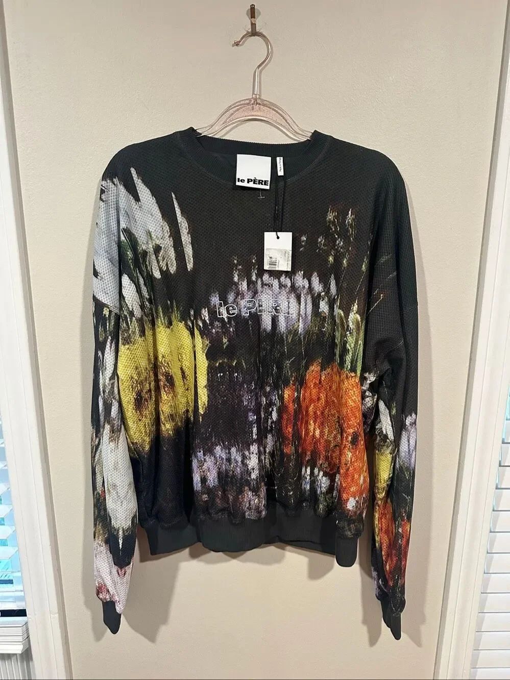 NWT Le Pere Fleurs Du Matin Mesh Pullover
